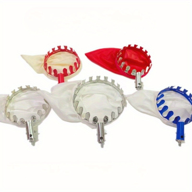 1pieza Herramienta de recolección de frutas - Mango ergonómico de largo alcance con bolsa roja para manzanas, caquis, ciruelas y más - Dispositivo manual portátil para recolección de frutas para huertos y jardines caseros, herramienta de recolección de f