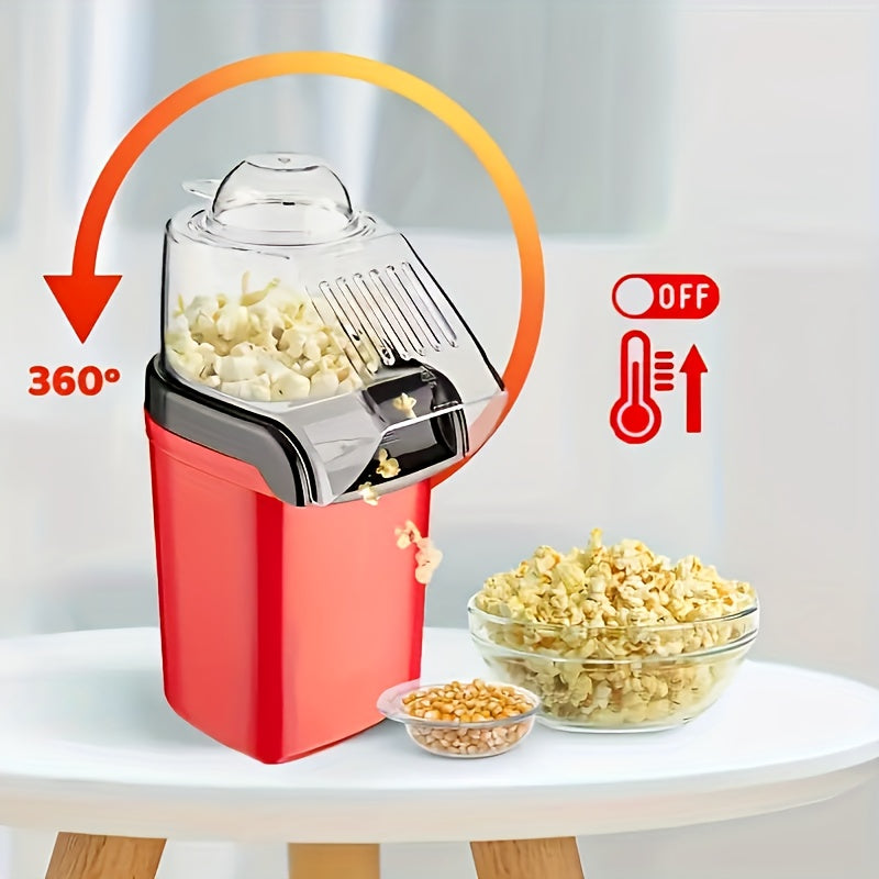Hacedor de Palomitas de Maíz Portátil Rojo con Enchufe de EE. UU. - No Necesita Batería, Aparato de Cocina Eléctrico de 120V para Noches de Cine y Meriendas, Estilo Clásico, Acabado Suave, Diseño Fácil de Usar, Máquina de Palomitas de Maíz, Tiempo de Mer