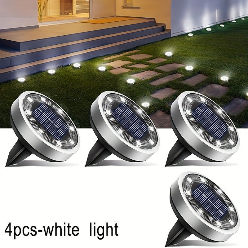 4/8 luces solares para jardín, nuevas luces subterráneas con mayor alcance, mejor brillo y resistencia, ideales para césped, parques, albercas, iluminación decorativa, luz cálida/blanca
