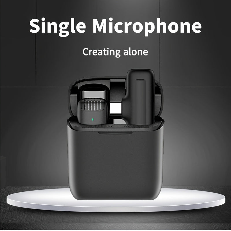 Micrófono de solapa inalámbrico de alta calidad, reducción inteligente de ruido, enchufar y usar, interfaz Tipo-C, adecuado para la mayoría de los dispositivos principales, como teléfonos móviles, computadoras, Vlogs, Facebook, Youtube, ideal para grabac