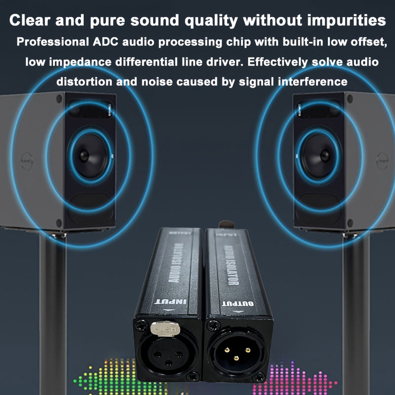 Aislador de audio XLR, aisladores de tierra estéreo de un solo canal, filtros de ruido canceladores de ruido adecuados para micrófono, estéreo, amplificador, mezclador y consolas de audio