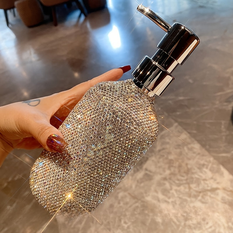 Botella de condicionador de baño de diamantes creativos de lujo, champú, gel de ducha, botella vacía de plástico de alta gama, presurizada, dividida, nueva.