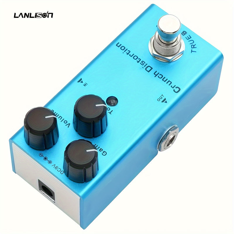 Pedal de Efectos para Guitarra Eléctrica Crunch Distortion Tipo Mini Simple DC 9V True Bypass Equipado con Cable de Refuerzo USB5V a 9V