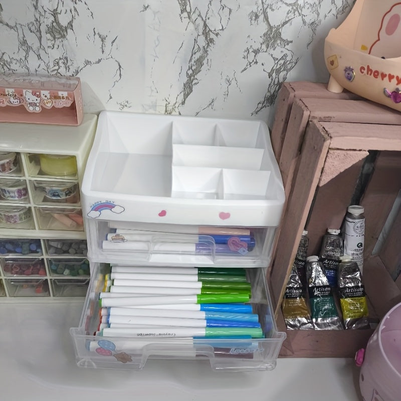 Organizador de Cosméticos Multicapa con Cajones - Caja de Almacenamiento Transparente para Maquillaje, Joyería - Regalo Ideal para Aficionados a la Belleza y Mujeres