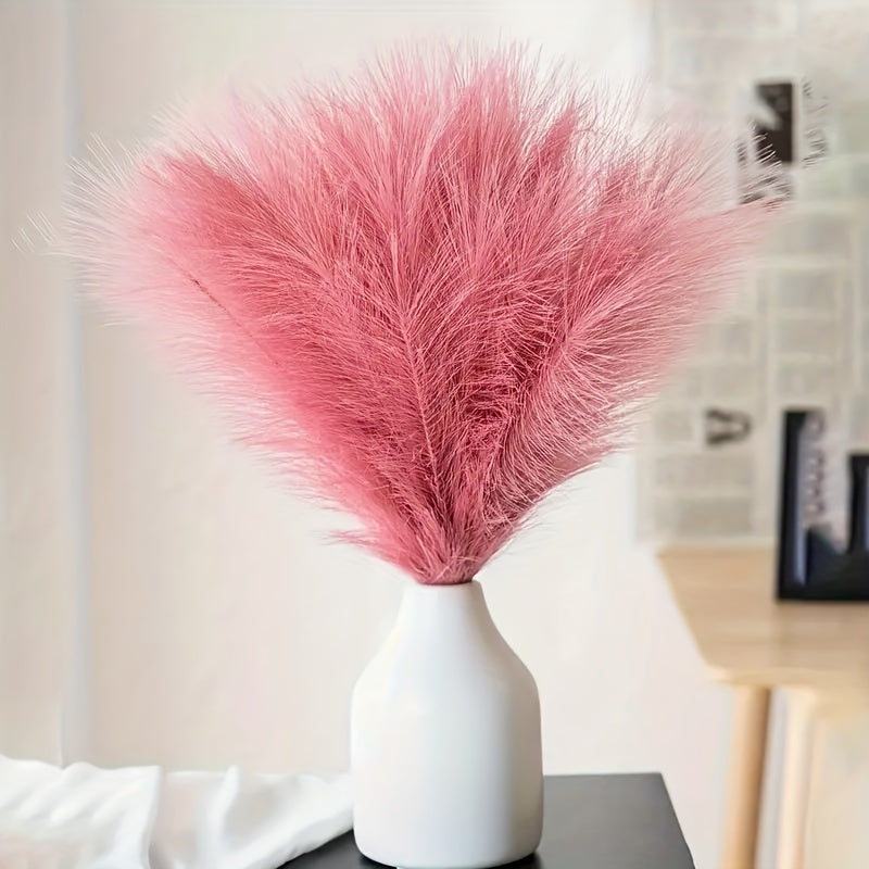 20pcs Hierba de Pampas Falsa - Caña Artificial Esponjosa para Decoración Boho en el Hogar, Bodas y Compromisos - Adorno Versátil para Mesas, Sin Contenedor Incluido