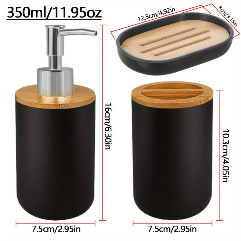 Juego de baño de 2/3 piezas, Dispensador de jabón de manos, Portacepillos de dientes, Jabonera, Decoración de baño, Portaobjetos de artículos de tocador, Accesorios de baño