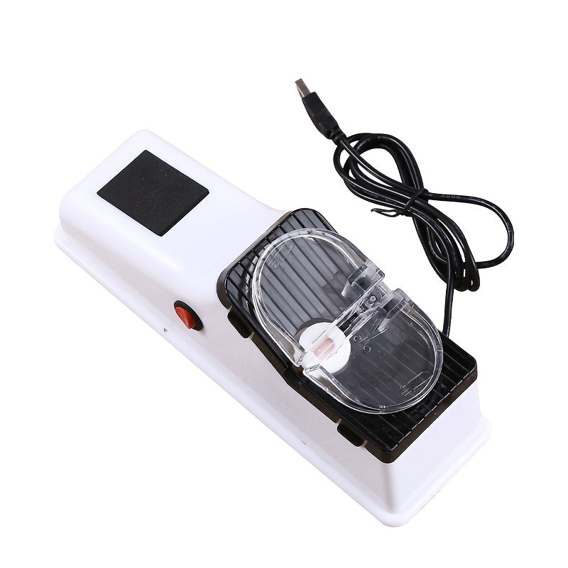 Afilador Eléctrico Compacto con Alimentación USB para Cocina Doméstica - Automático, Portátil para Cuchillos y Tijeras, Cuerpo de ABS Duradero, Seguro y Fácil de Usar con Indicador de Energía Visual