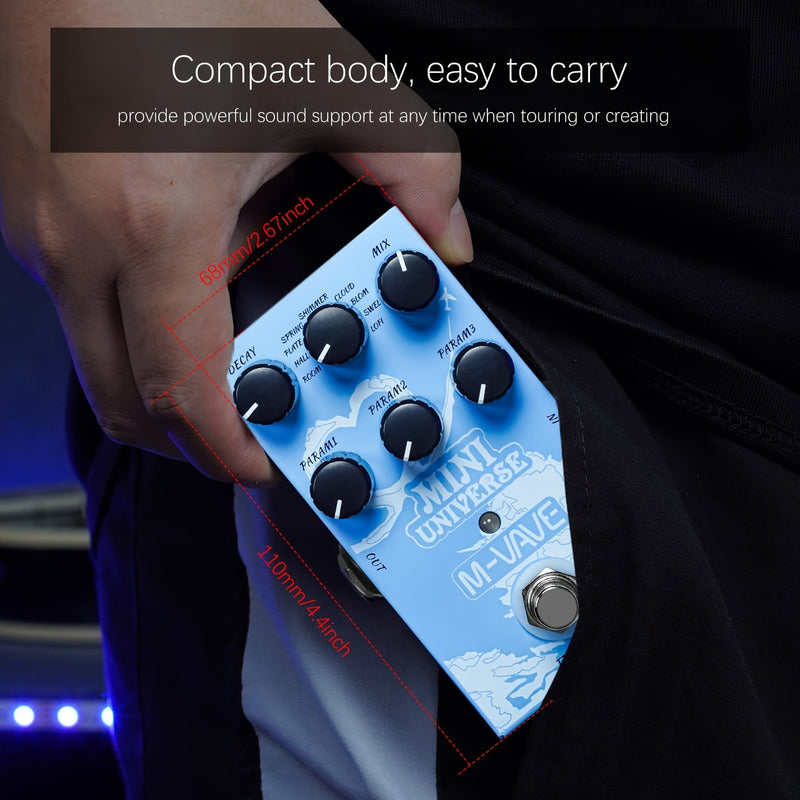 Pedal de Guitarra Reverb Innovación Sonido Único 9 Efectos de Reverb Universo Pedales Digital Puro