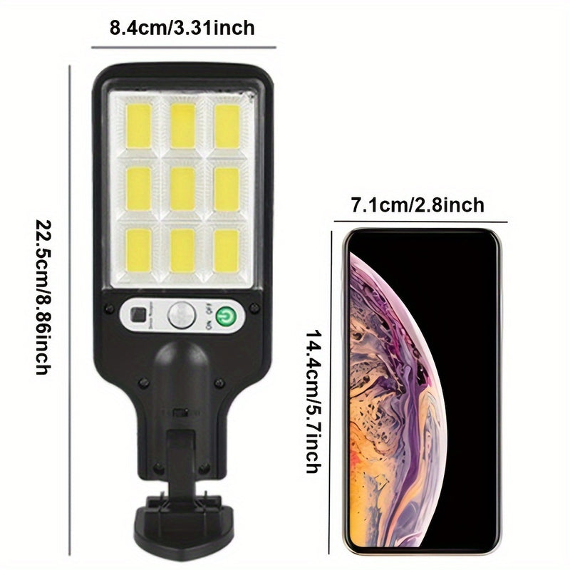 2 luces solares de sendero con sensor de movimiento y control remoto - IP44, resistentes al clima, luces LED amarillas para jardín, garaje, patio trasero y patio, iluminación exterior | Luces solares | Luces resistentes al clima