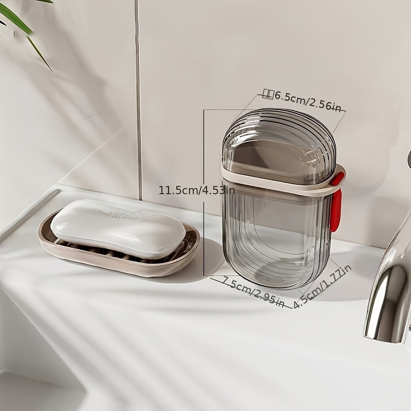 1 caja portátil para jabón con tapa hermética, ideal para viajes de negocios, campamentos y actividades al aire libre, fácil de transportar y almacenar
