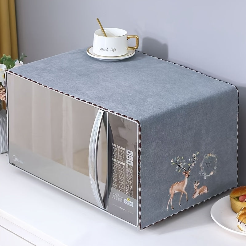 Cubierta de microondas con estampado de animales lindos - Resistente al deslizamiento, cubierta de cocina a prueba de polvo para horno microondas, 35x100 pulgadas, esenciales de la cocina | Diseño juguetón | Cubierta fácil de limpiar, cubierta de microon
