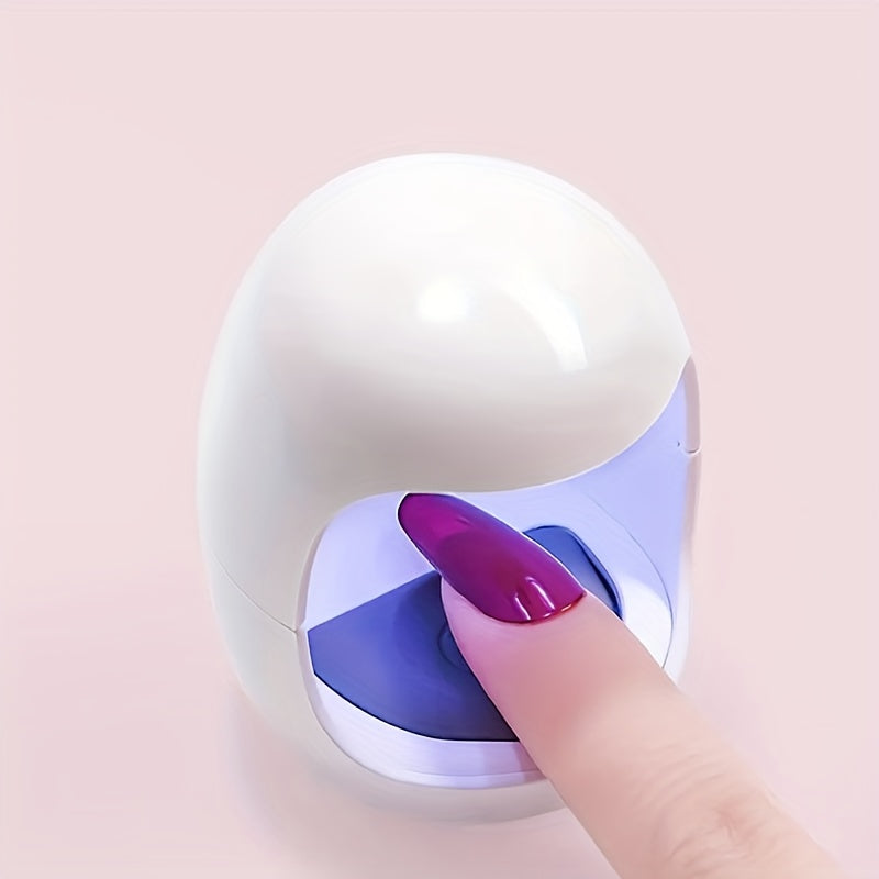 Mini Lámpara LED para Uñas con USB – Luz Portátil para Esmalte en Gel, Diseño Compacto con Exterior Blanco e Interior Amarillo, Ideal para Manicuras en Casa