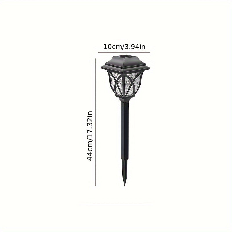 2pcs Luces de Jardín con Energía Solar, Material PP Duradero, Iluminación Exterior Impermeable para Césped con Acabado Metálico Antiguo, Iluminación de Caminos Eficiente en Energía