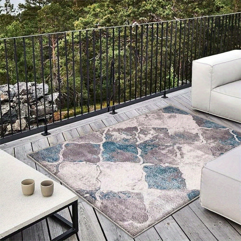 Alfombra de Terciopelo/853g/m² Poliéster Floral para Camping al Aire Libre, Bajos Pileas con Opciones de Múltiples Tamaños - Base Antideslizante en Crema Francesa Premium, Lavable a Máquina, Ideal para Decoración de Camping y Comedor