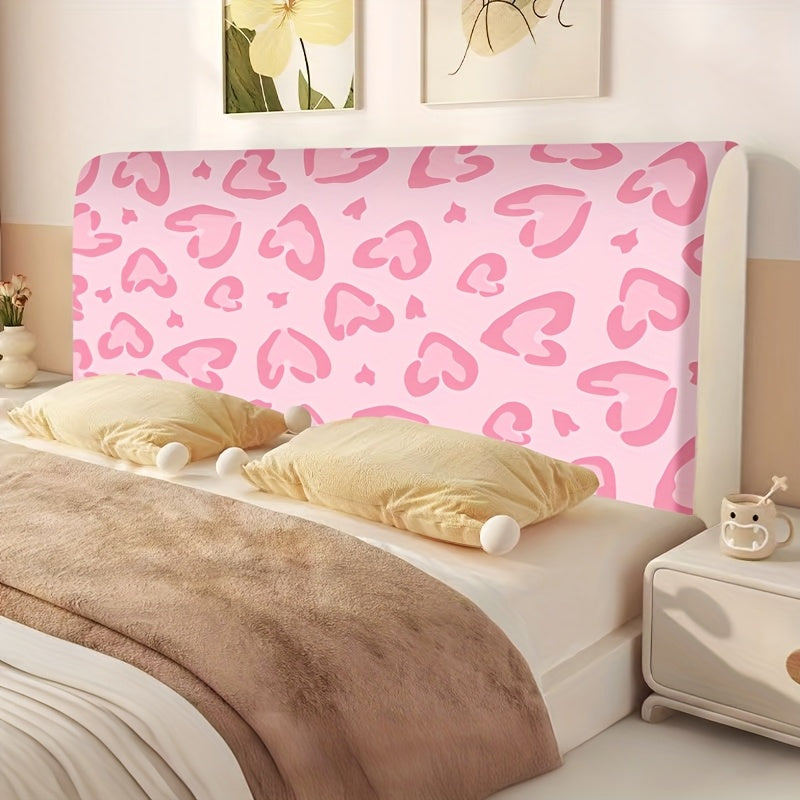 Fundas para Cabecero de Cama con Patrón de Corazones - Rosa Pálido y Blancos sobre Fondo Claro, Tela 100% Poliéster Lavable en Máquina, Adecuado para la Mayoría de los Cabeceros, Decoración Fácil de Instalar