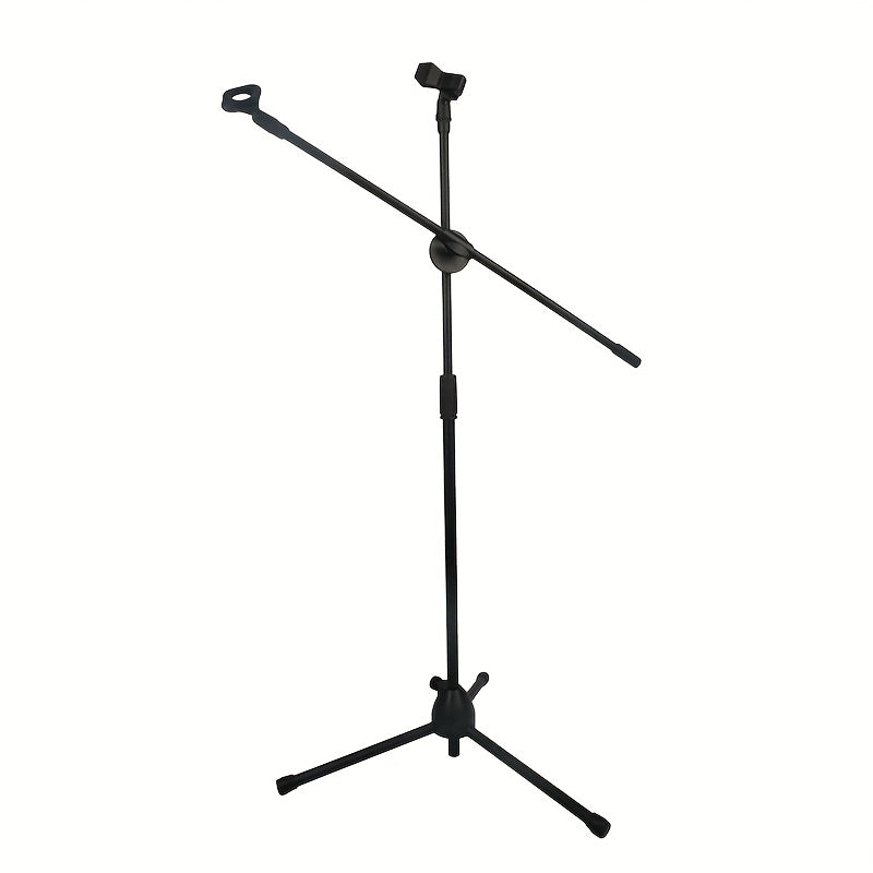 Trepie de micrófono metálico ajustable - Soporte profesional de piso de estudio y escenario con escalabilidad flexible, construcción de aleación duradera, ideal para emisión y grabación, accesorios de micrófono