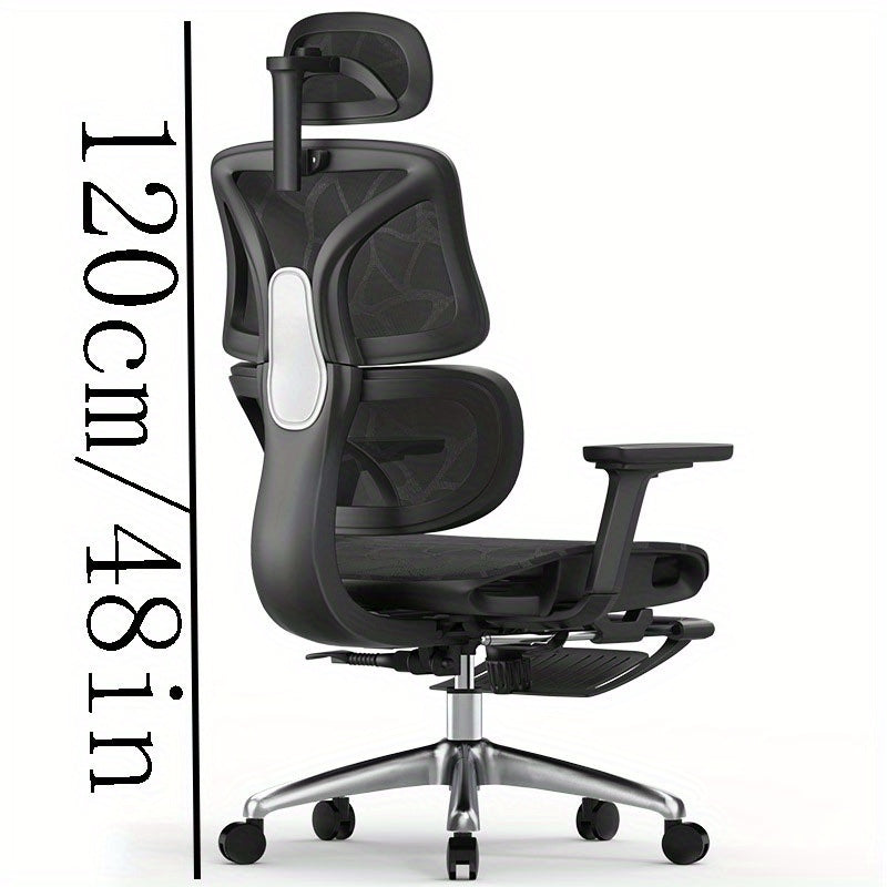 Butaca Ergonómica con Soporte Lumbar - Altura Ajustable, Base de Metal Resistente, Asiento Acolchado - Para Hogar, Gaming, Oficina - Sin Necesidad de Energía, Fácil Montaje - Diseño Moderno en , Asiento Cómodo, Costuras Reforzadas