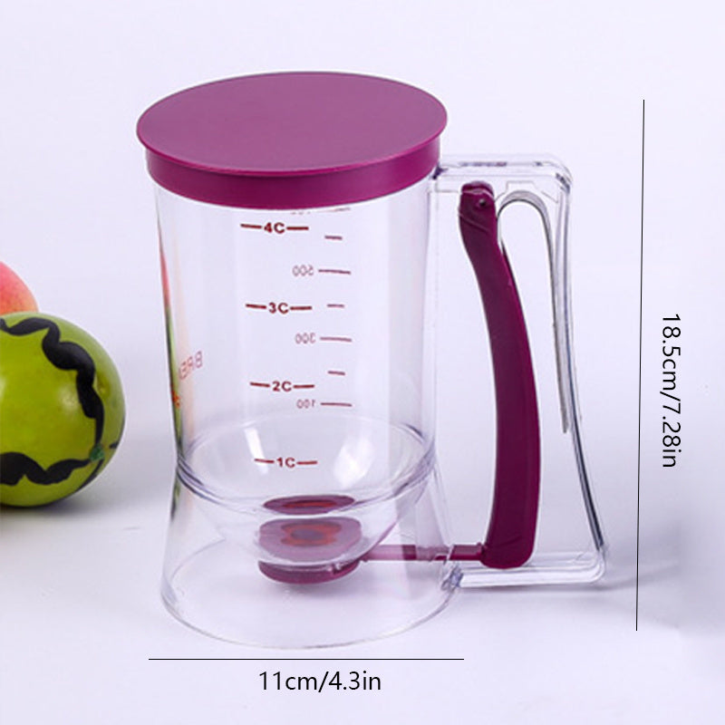 Separador y dispensador de masa para cupcakes - una herramienta de medición de taza de funel portátil para hornear sin desorden.
