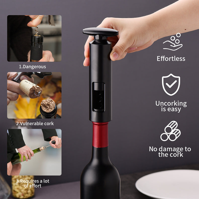 Juego de Abrebotellas con Bomba Autoextraíble y Cortador de Papel para Fiestas, Accesorios de Cocina para Amantes del Vino