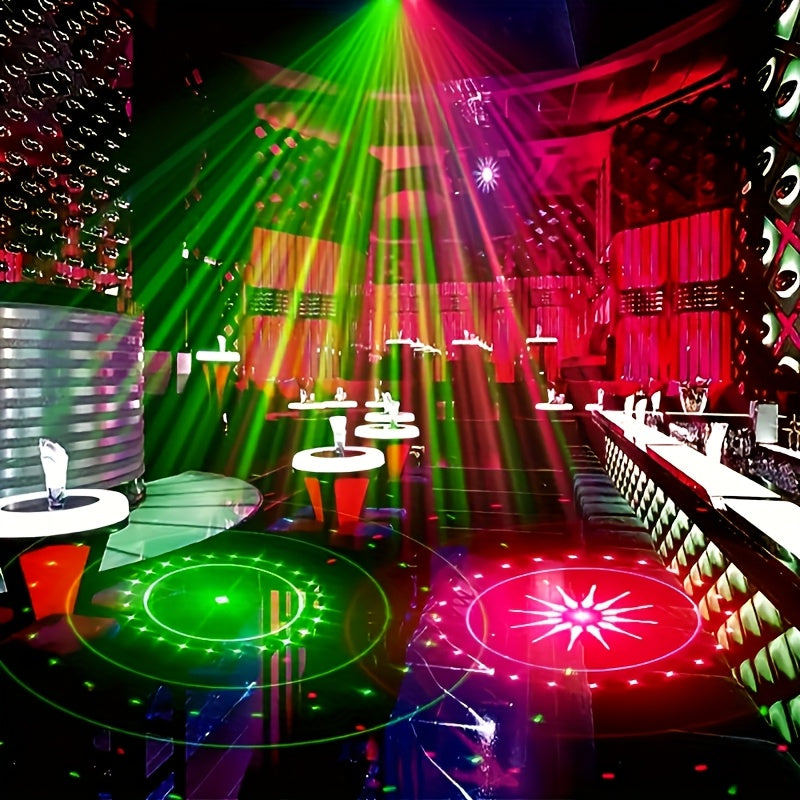1 luz láser disco cilíndrica USB, cambio de color, control por voz, múltiples modos con efecto flash, ideal para fiestas y escenarios DJ, perfecta para Navidad