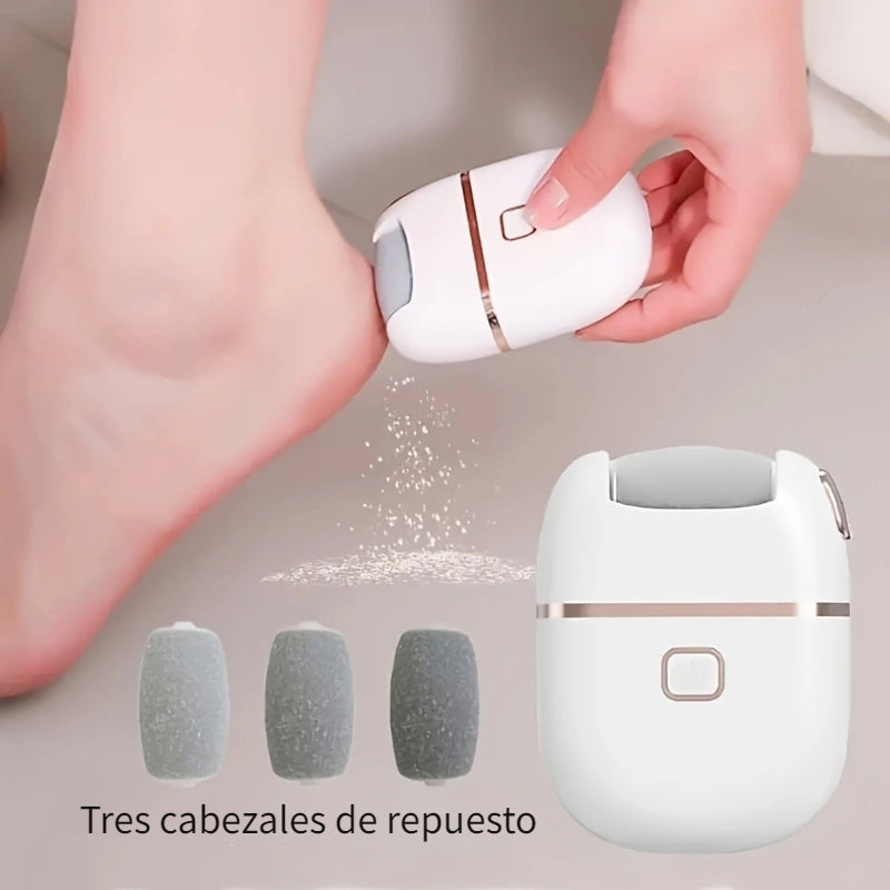 1 Pieza, Lijadora Eléctrica Recargable, 3 Cabezas Interchangeables, Cabeza De Molienda Gruesa Para Polir, Carga USB, Portátil Y Fácil De Usar, Cuidado Beige Claro, Adecuada Para Pies Secos Y Quebradizos Y Beige Claro