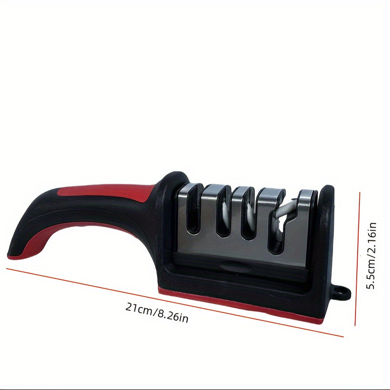 Afilar Cuchillos de Cocina Profesional en 4 Etapas con Piedra de Afilar, Diamante de Tungsteno y Herramientas Cerámicas