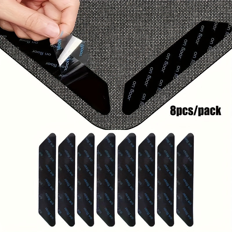 Juego de 8/16/24pcs de Adhesivos Antideslizantes para Alfombras - Cinta Doble Cara Reutilizable para Cocina, Sala de Estar, Baño - Esenciales de Decoración para el Hogar de ABS Duradero