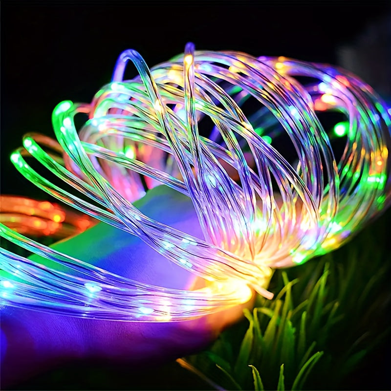 1 pza. Tubos de luces de caja de batería de 8 funciones, tiras de luces, decoraciones y accesorios para interiores y exteriores, utilizados para iluminación de jardines, bodas, fiestas, árboles, iluminación navideña sin baterías.