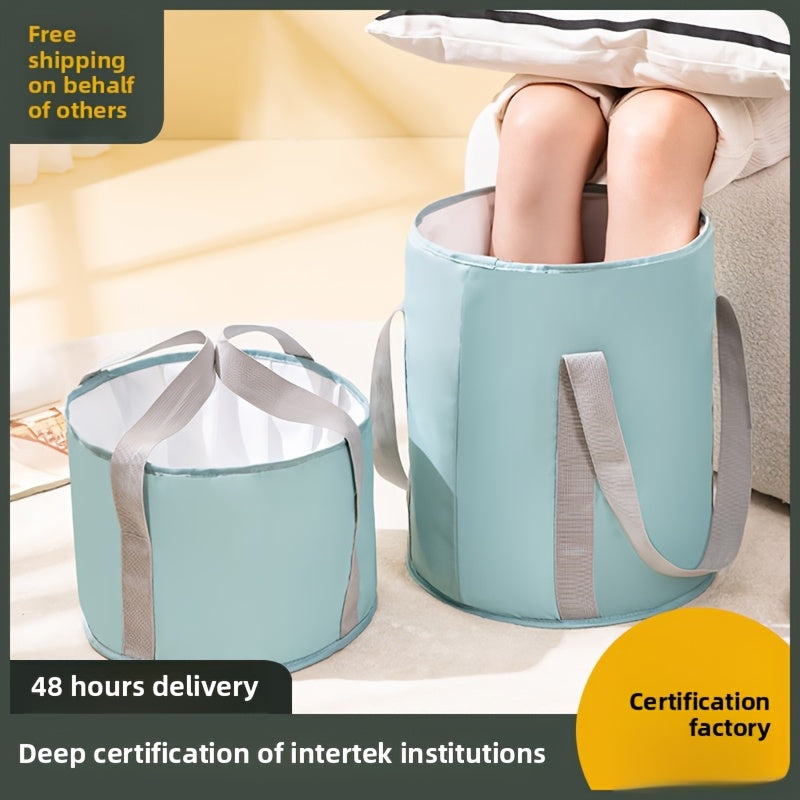 Baño de pies portátil de lujo plegable con control de temperatura, sin necesidad de energía, material PEVA, sin olor, ideal para cuidado en el hogar y viajes - Libre de alergias, tina de inmersión multiusos con capa de aluminio integrada, perfecta para r