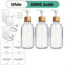 Juego de 3 dispensadores para baño, para champú y gel de ducha, con etiquetas impermeables y soporte, dispensador de jabón recargable, decoración para el hogar