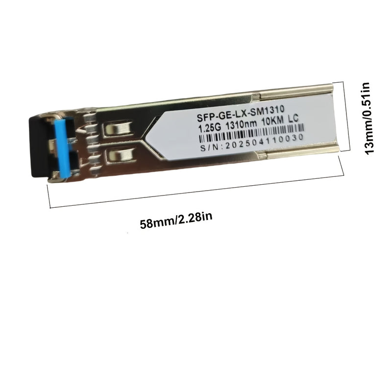 Módulo óptico de fibra dual de 1,25G SFP Gigabit Single-Mode - LC Duplex, transmisión de 10KM/20KM/40KM, enchufa y juega, detección de DDM en tiempo real, compatible con dispositivos de marcas como Cisco y otras, ideal para transceptores de fibra, switch