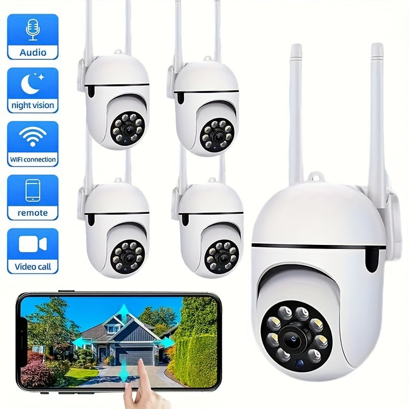 Cámara de seguridad Ourlife HD 1080P, vigilancia inteligente para el hogar con WiFi, seguimiento automático, monitoreo inalámbrico IP para exteriores día y noche, detección de personas/mascotas, Wi-Fi de 2.4GHz, protección de seguridad 1080P 2.4G, visión