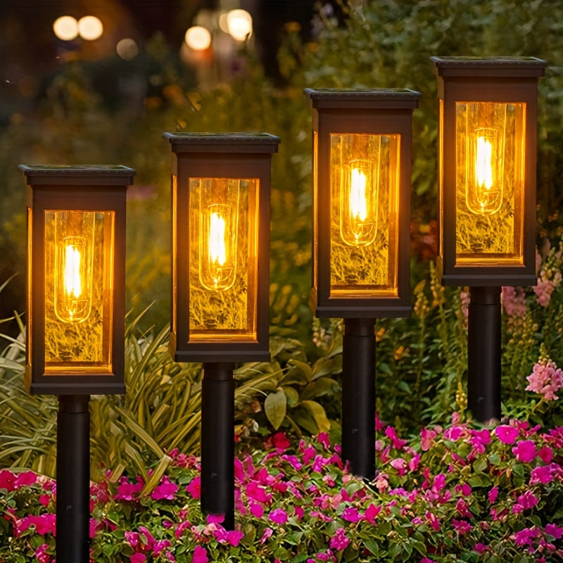 Dos Paquetes de Luces Solares para Paisajes con Luz Cálida, Iluminación Decorativa para Caminos y Jardines IP54, Lámpara Ambiental Exterior