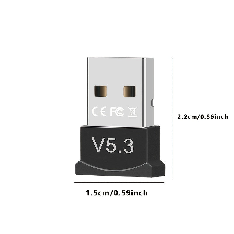 Adaptador de red USB BT5.3, receptor USB dongle, solo compatible con computadoras de escritorio y portátiles, solo admite sistemas Windows11/10, compatible con dispositivos de versións 5.3/5.1/5.0/4.2/4.1/4.0 y otras, proporciona inmediatamente función d