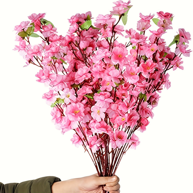 20 paquetes de flores de cerezo rojo simuladas, decoraciones para bodas, adecuadas para jardines, patios, hoteles y espacios al aire libre, muy adecuadas para primavera y verano, Día de San Valentín, Pascua, Día de San Patricio, flores simuladas para ext