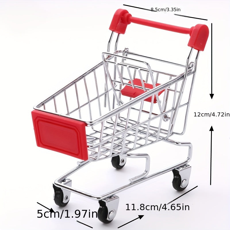 2 Mini Carritos de Supermercado, Carritos de Compras de Metal, Carritos de Compras Prácticos, Estilo Modelo Almacenamiento y Almacenamiento para Compras en Supermercados Nuevo Semestre Regreso a Clases