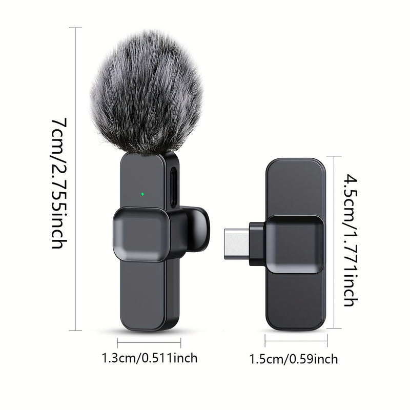 Micrófono sin varillas con Clip de XIAOLO, Conexión Inalámbrica, Control de Voz 2-1 y Grabación con Un Toque, Omnidireccional 360°, Recargable por USB-C, Reducción de Ruido para Transmisiones en Vivo, Podcasts, Vlogging, Equipo de Audio para Streaming |