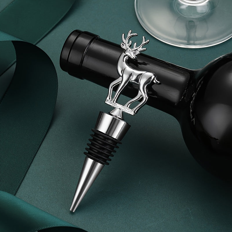 1 tapón para vino, tapón para vino con diseño de cervatillo, corcho para vino, tapón para conservar el vino fresco