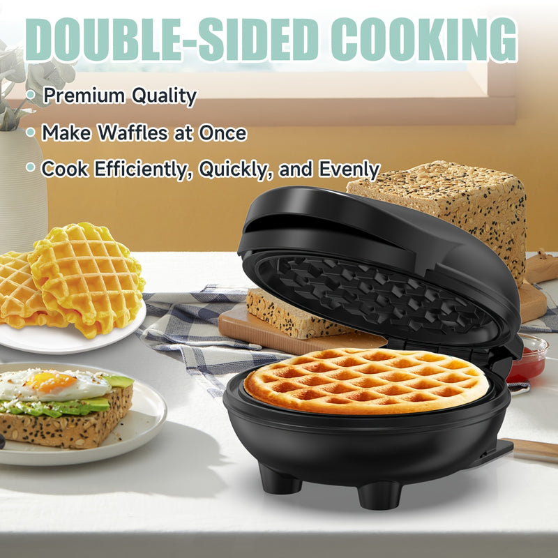PANCERKA Mini Fabricante de Waffles, Molde de Waffles de 3,98" (10,16"), Sartén de Waffles Antiadherente con Calentamiento Rápido, Superficie Antiadherente PTFE - Ideal para Familias, Simplemente Agrega Mezcla