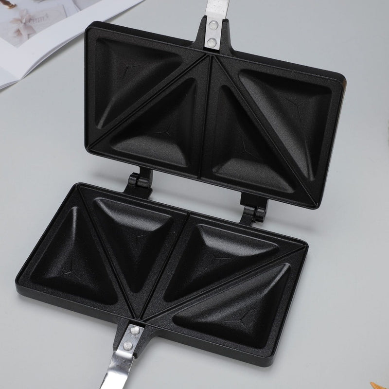 Molde para tostar sándwiches en casa, sartén de doble cara, sartén para desayuno, sartén para omelettes y sartén de camping.