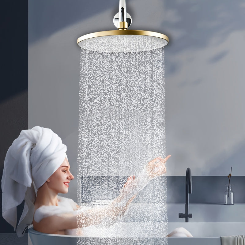 Cabezal de ducha redondo de lujo de 9 pulgadas - Ducha de lluvia de alta presión para pared con instalación fácil, acabado pulido y construcción duradera de plástico para modernizar el baño
