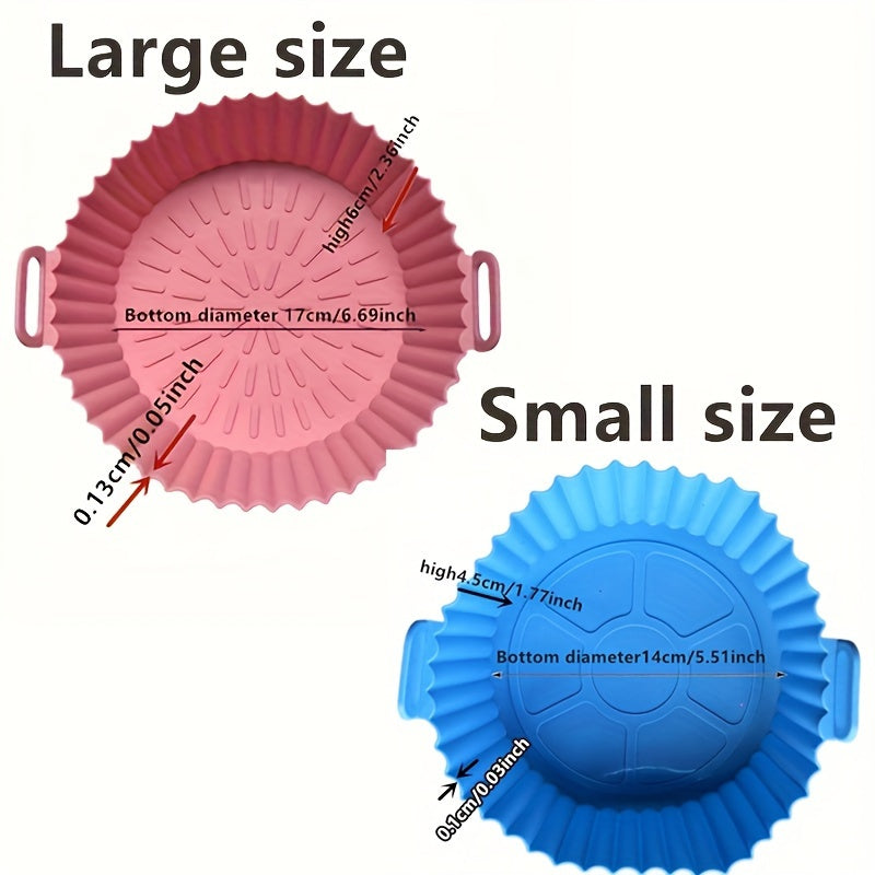 1/2pcs Almohadilla de Silicona para Freidora de Aire Multifuncional, Forro de Silicona Reutilizable para Freidora de Aire, Sartén de Silicona Antiadherente para Hornear, Accesorios para Freidora de Aire en Casa