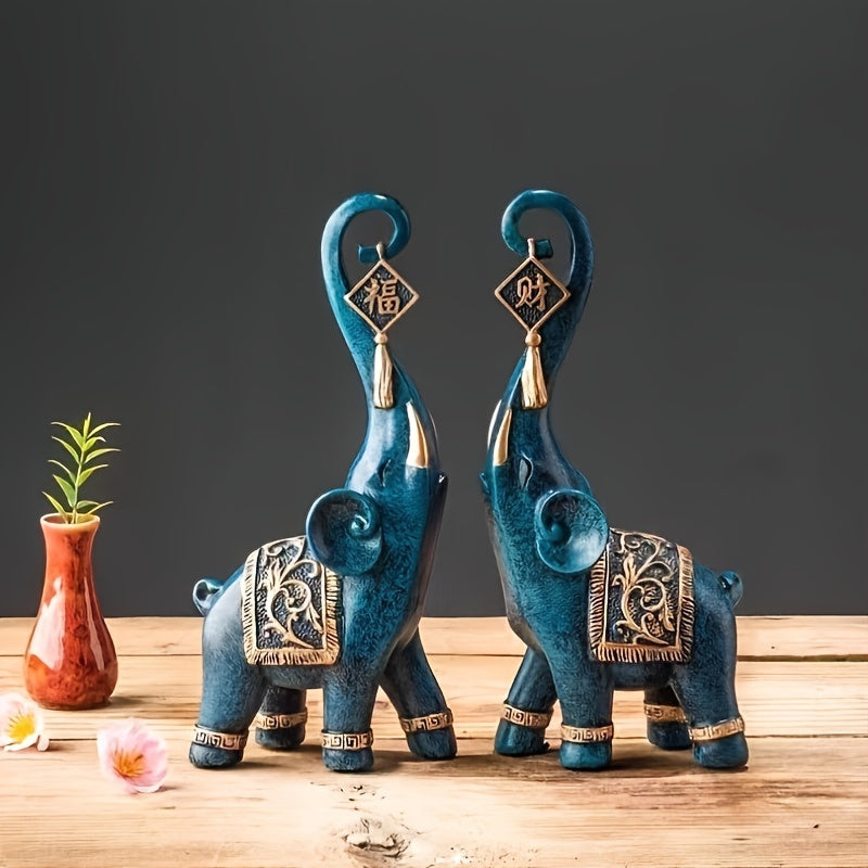 Elefante de la fortuna creativa, par europeo de estilo salón de vino gabinete de TV gabinete de oficina escritorio luz de lujo alta gama adornos decoración para el hogar regalo de bodas
