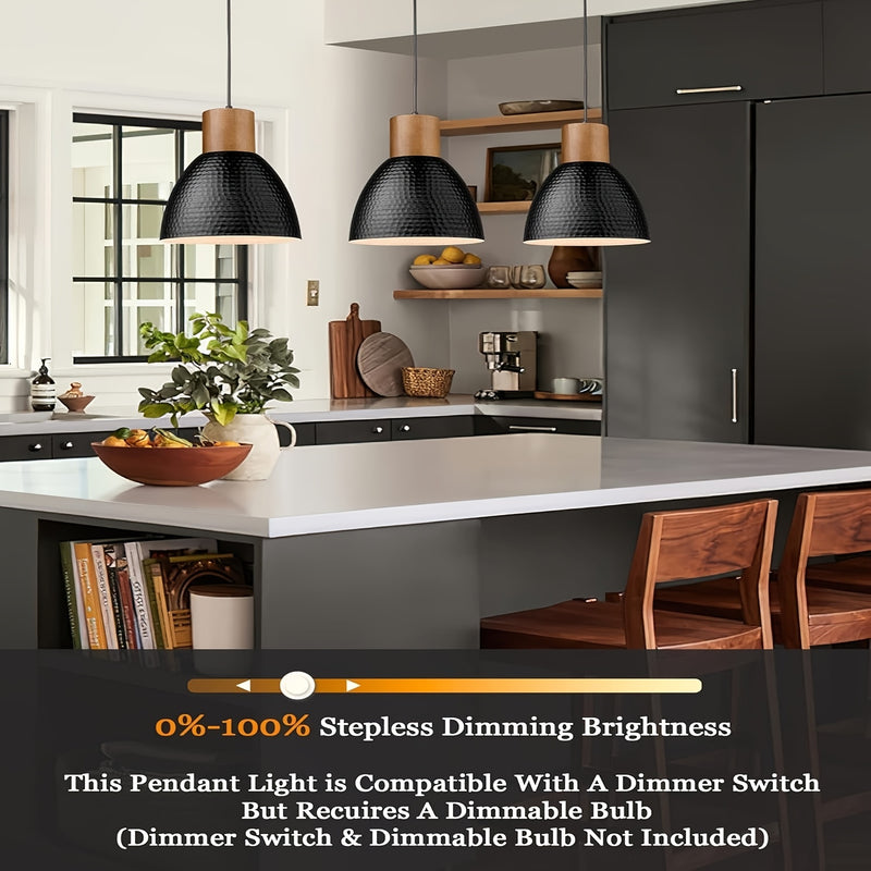 1 pieza, lámpara colgante ajustable de altura, moderna, de metal, con montaje semi-inclinado para isla de cocina, comedor, dormitorio, oficina, bar. Sin batería y fácil instalación. Ideal para salón, dormitorio, iluminación industrial, duradera.