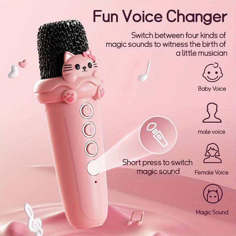 Máquina de karaoke mini para niños y adultos, lindo altavoz portátil inalámbrico con micrófono y luces coloridas, altavoz para fiestas familiares para niñas de 3 a 12 años, regalo perfecto para cumpleaños y Navidad.