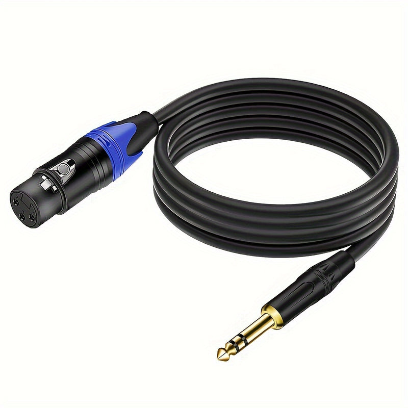 Cable XLR hembra de 3 pines a jack estéreo TRS de 6.35 mm de 1/4 de pulgada, adaptador para micrófono de condensador de altavoz, mezclador de guitarra AMP Eid Al-Adha Mubarak