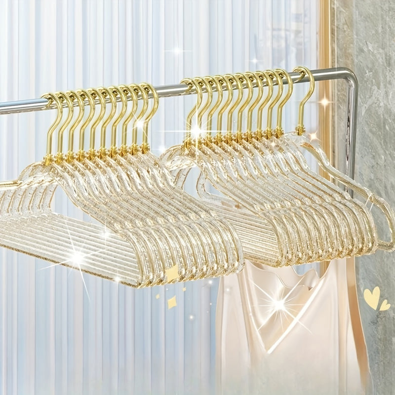 5/10 Uds. Perchas Transparentes Con Purpurina, Perchas Antideslizantes Que No Dejan Marcas, Perchero Para Colgar La Ropa Del Dormitorio Del Hogar, Perchas Gruesas Sin Rastro