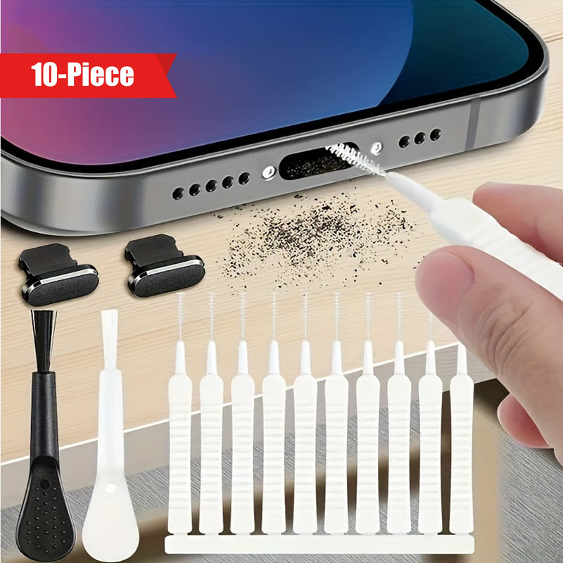 Kit definitivo de 10 piezas de tapones antipolvo y cepillo de limpieza mejorado para computadoras, laptops, teclados - Protección avanzada contra polvo y residuos