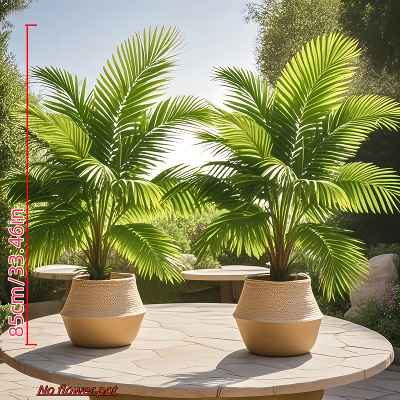 Juego de 2 palmeras artificiales tropicales de gran tamaño de 127 cm - Hojas verdes vibrantes, decoración duradera de plástico para interiores y exteriores, adecuada para Navidad, Acción de Gracias, Día de la Madre, Domingo de Ramos | No se necesita rega