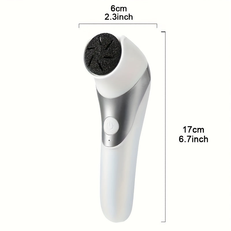 Exfoliador Eléctrico de Pies - para Pulido y Cuidado en Beige Claro Seco, Herramienta Portátil de Pedicura para Piel Dura y Agrietada, con Cabezales Reemplazables, Removedor Recargable, Cuidado Profesional